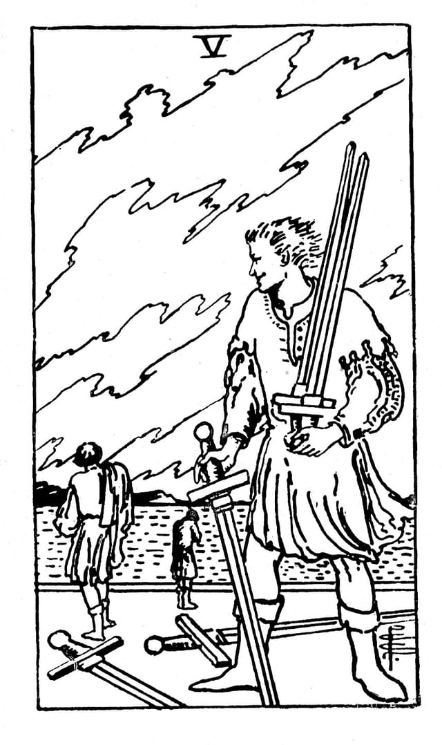 Rider Waite Deck - Five of Swords